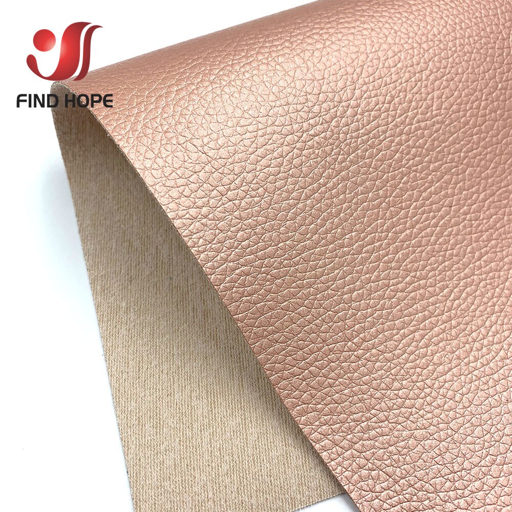 Door Meter 100*135Cm Litchi Kunstleer Pu Kunstleer Stof Vinyl Auto Bekleding Zak Sofa Oorbel Naaien Diy 39*54Inch: Rose Gold