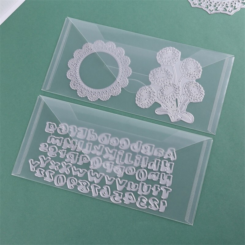 10 Pcs/pack Plastic Storage Envelopes for Clear Stamps and Cutting Dies Storage Pockets for Crafters Easy Close and Open