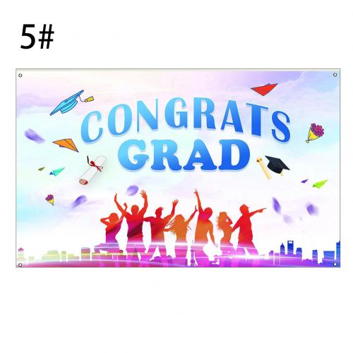 Graduation Backdrop Class of Congrats Grad Caps Background Party Decoration: 5