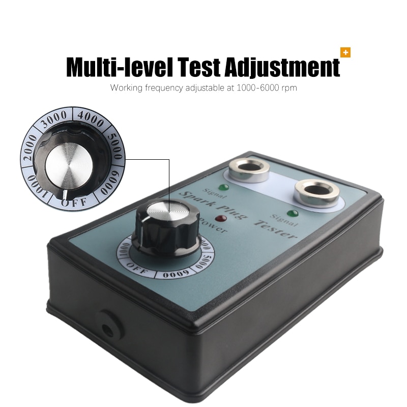 Bil bil tennplugg tester med justerbar dobbelthull detektor tenningsplugg analysator med eu plugg for 12v bensinbiler