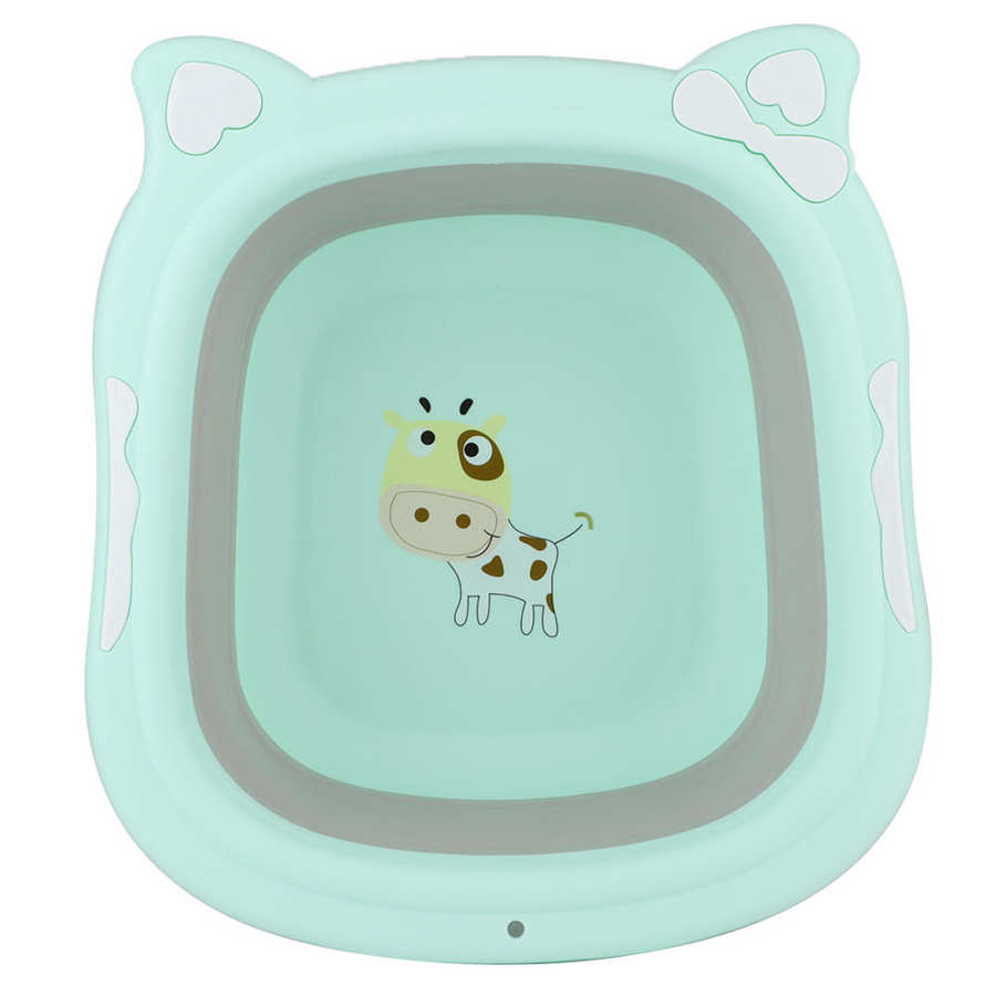 Folding wash basin Children\'s wash basin Silica gel wash basin Cartoon Foot wash basin for babies 31.5 cm * 29 cm