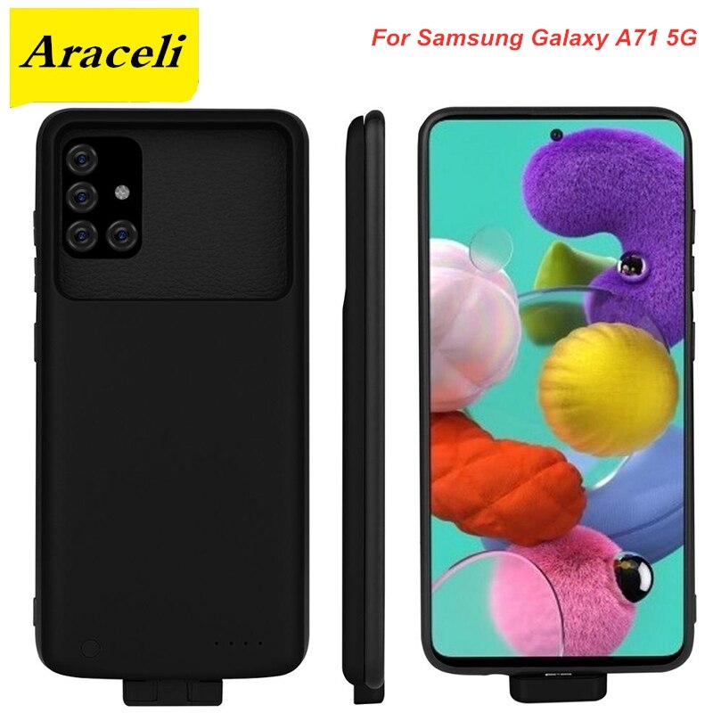 Araceli 5000 Mah robić Samsung galaktyka A71 5G przypadku baterii inteligentna ładowarka banku zasilania etui robić Samsung A71 5G przypadku baterii