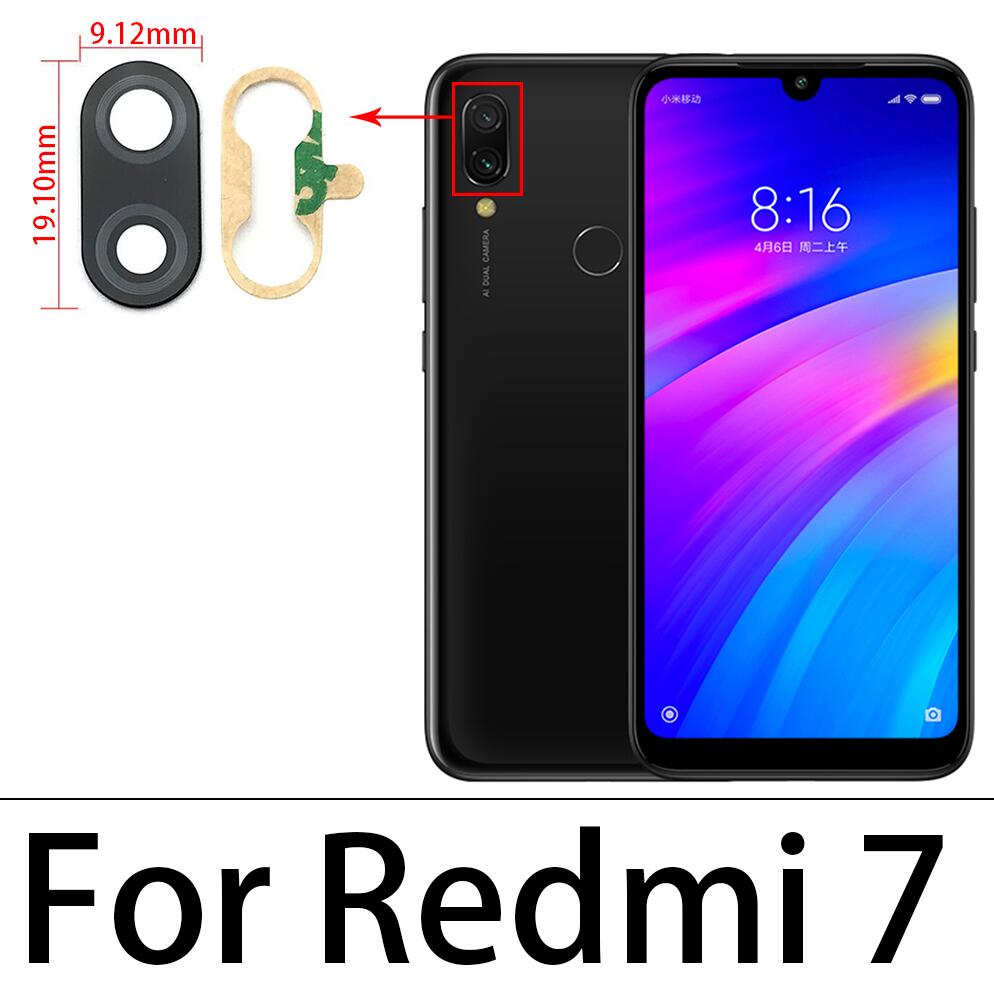 2 Pz/lotto, obiettivo di Vetro della Fotocamera Posteriore posteriore Con Colla Per Xiaomi Redmi 6 7 8 6A 7A 8A S2 5A 6A Nota 6 7 8 K20 Pro Per Xiaomi Mi 9T Pro: Redmi 7