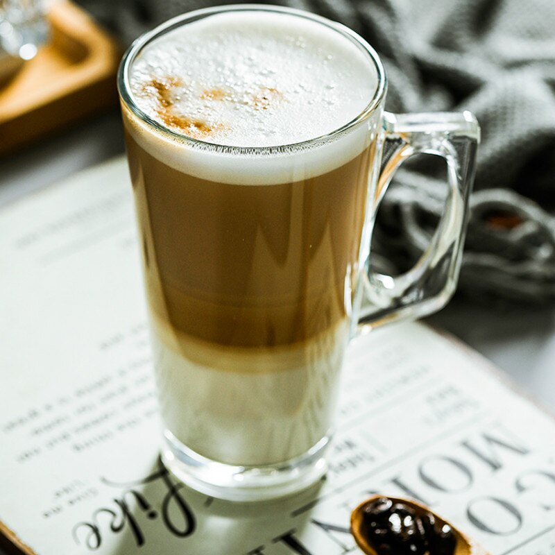 Taza de café en capas de vidrio templado, sin plomo, resistente al calor, para zumo de frutas, divertida taza de té, tazones para café, creativa