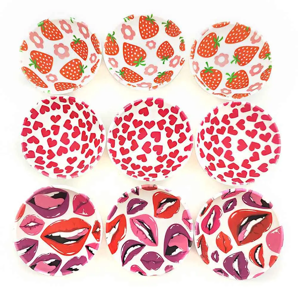 10 pçs tigelas de silicone rosa 67mm tigela de morango recipiente doméstico cabaça multi-cor acessórios para fumar presente feminino