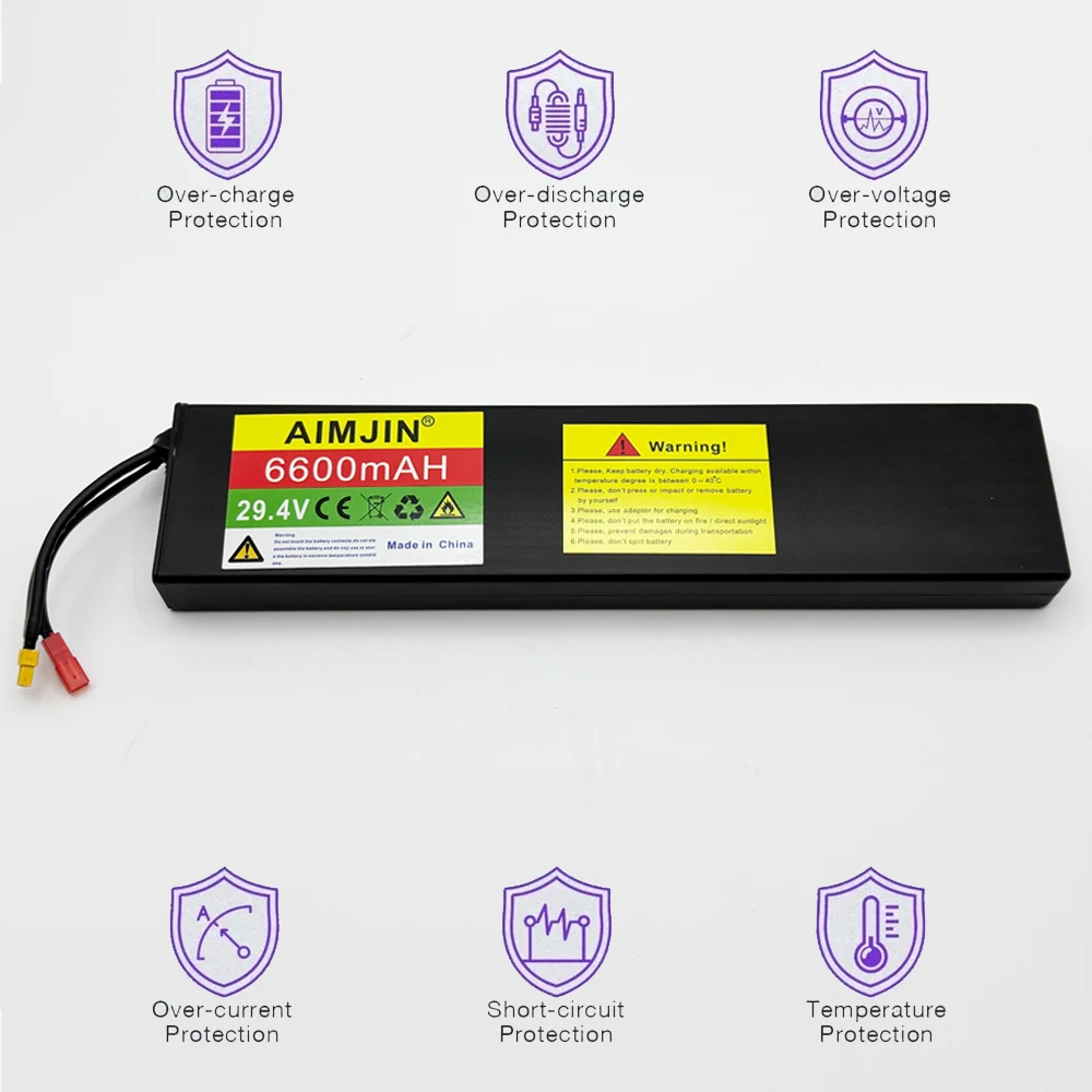 Batteria ricaricabile agli ioni di litio 7S2P 25,2 V 6000 mAh con BMS per scooter elettrico 29,4 V + caricabatterie