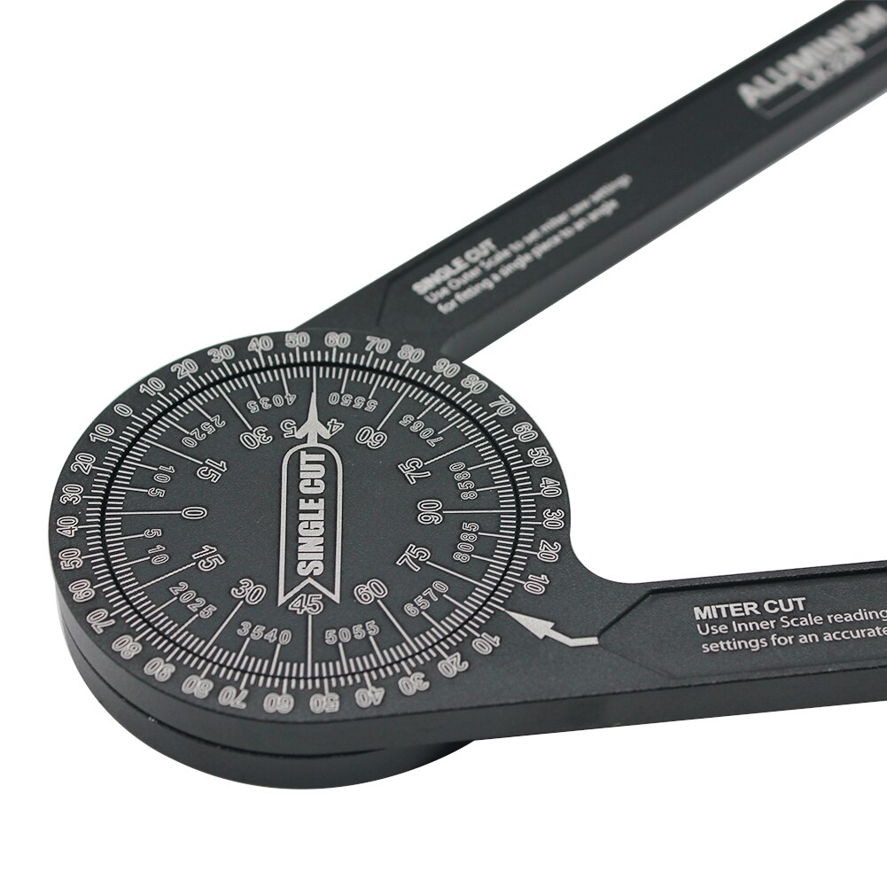 Multi-functional Aluminum Round Head Angle Ruler Woodworking Gadget Depth Measurement Mathematical Measurement Tool