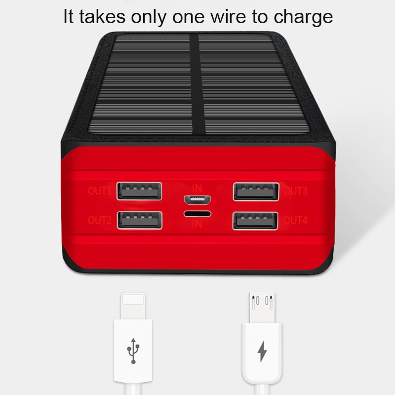 99000Mah Solar Power Bank Outdoor Waterdichte Led Powerbank Poverbank Voor Iphone Samsung Xiaomi Grote Capaciteit Draagbare Oplader