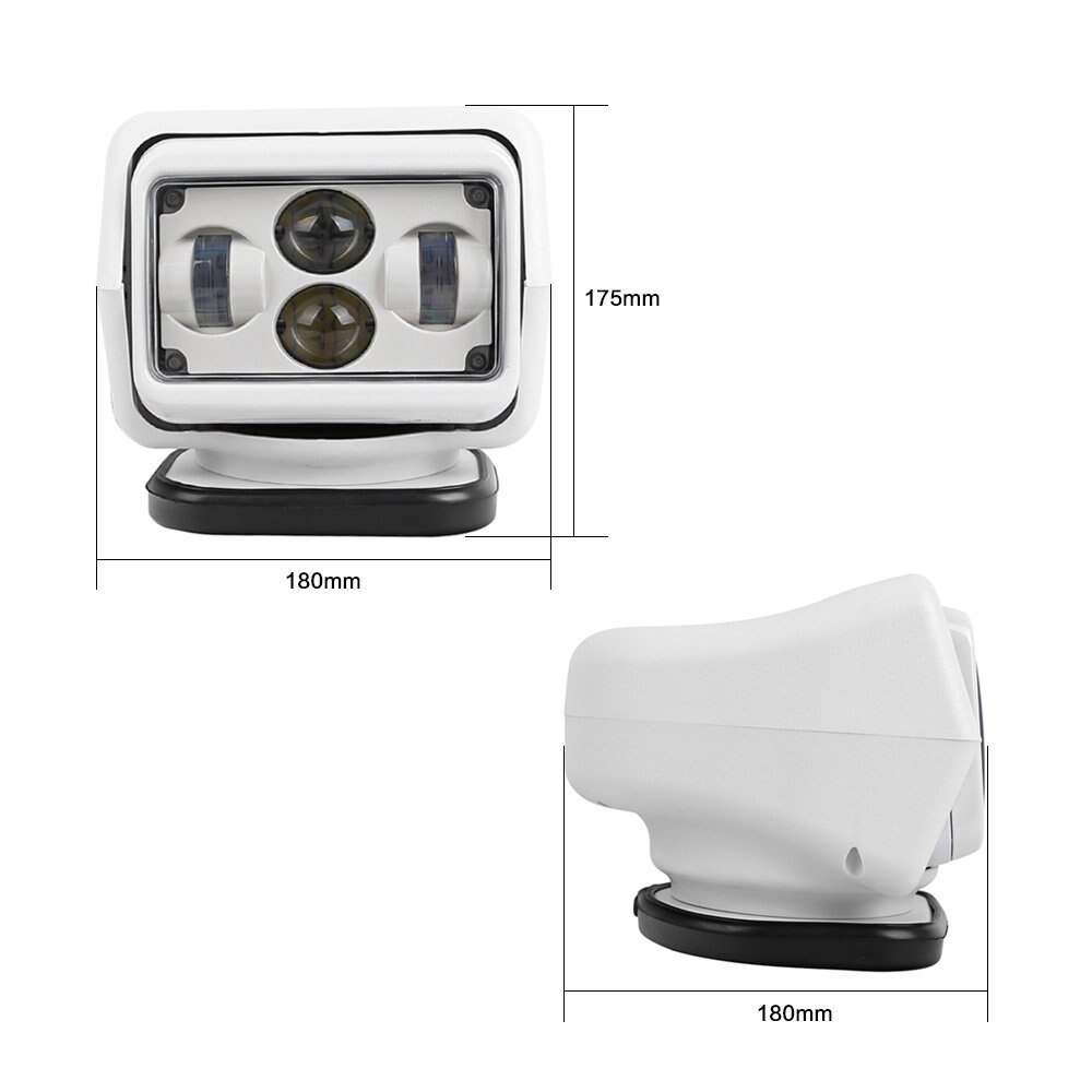 7Inch Remote Control 4D Led Search Light 360 Degree 60W Marine Searchlight spot Light Boats Car Vehicle Off road 12V 24V