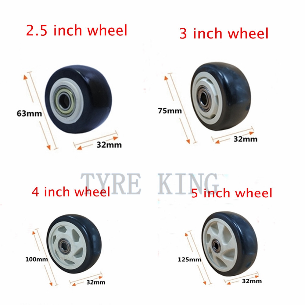 Various Sizes Universal Wheel 2.5 Inch 3" 4 "5" PVC Single Wheel for Trolley Pull Cart