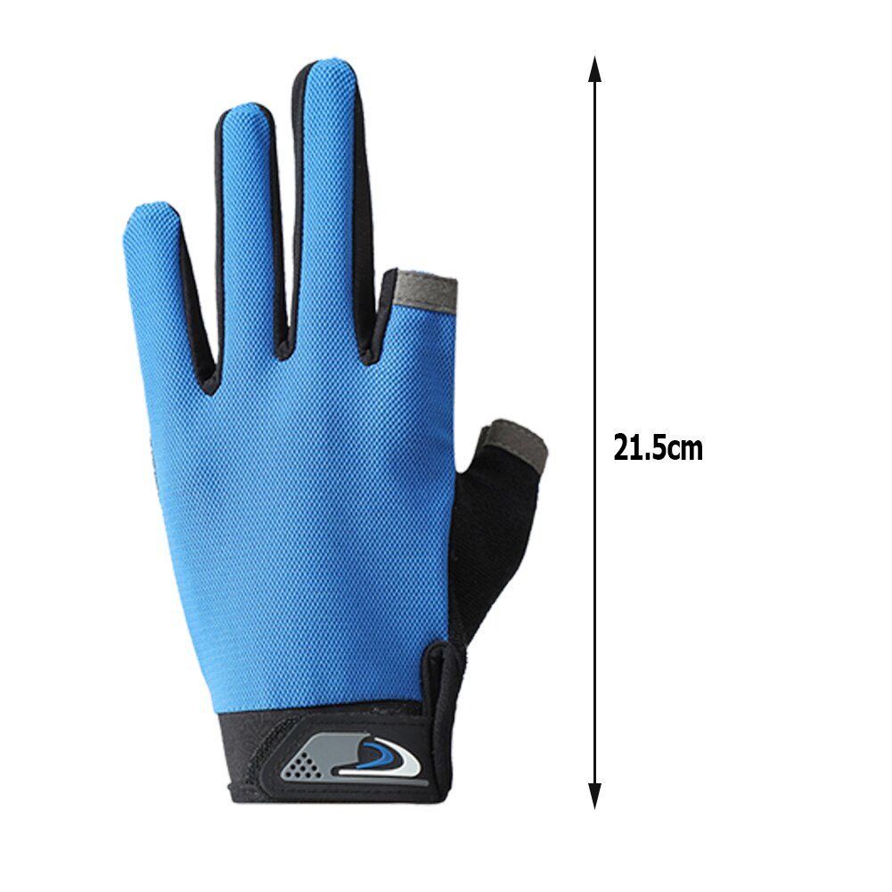 Gants de pêche respirants pour hommes et femmes, 1 paire, antidérapants, coupe à 2 doigts, sport en plein air, Fitness, cyclisme, mitaines, équipement de pêche: Blue