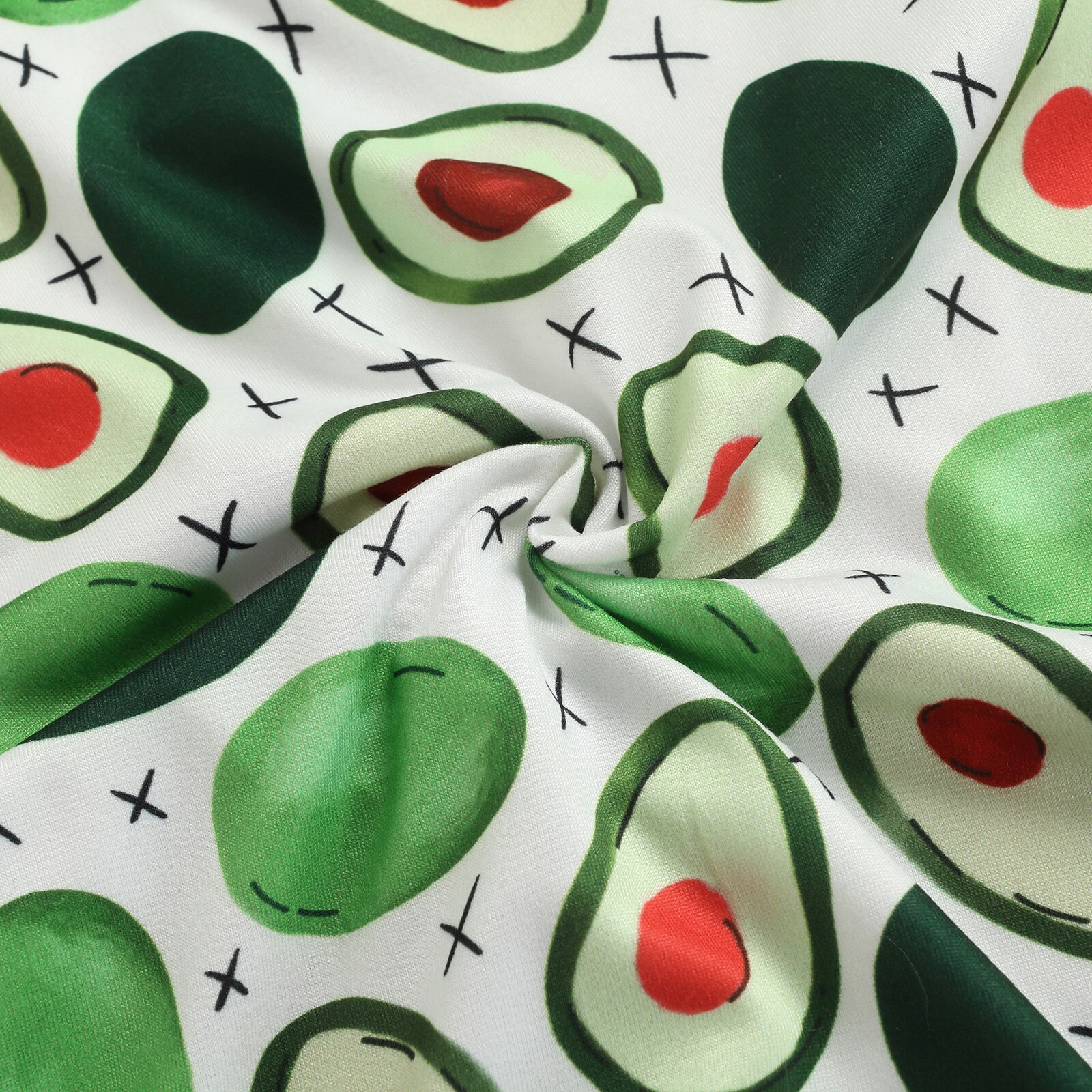 Pagliaccetto per bambini stampa Avocado senza maniche bottone a pressione bottone chiuso tuta traspirante stile gilet abbigliamento estivo per ragazzi