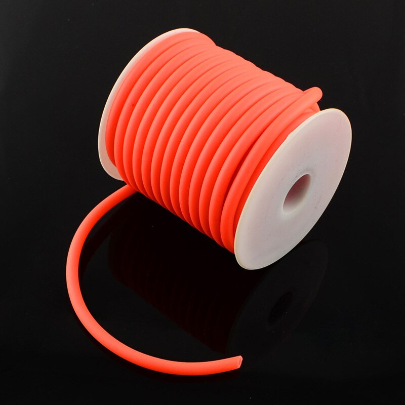 5mm runde hule silikone ledning smykker fund til smykker gør 10m/ rulle hvid / sort / blå / rød / lyserød / grøn / orange farver: Orangeret