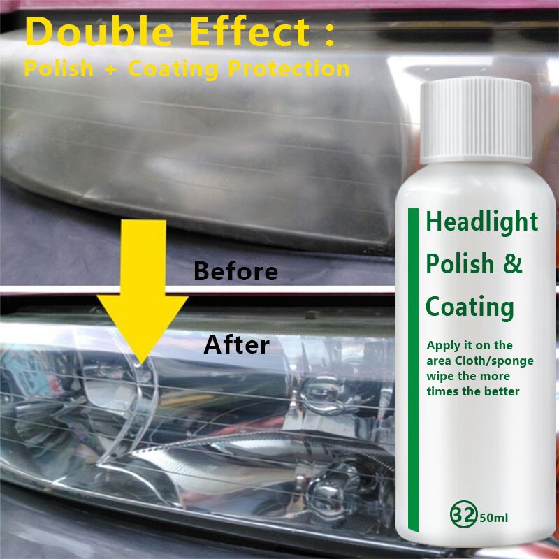Lampe regummiering agent glitter auto polish len restaurering bil lygte restaurer kit bil lygte reparation væske