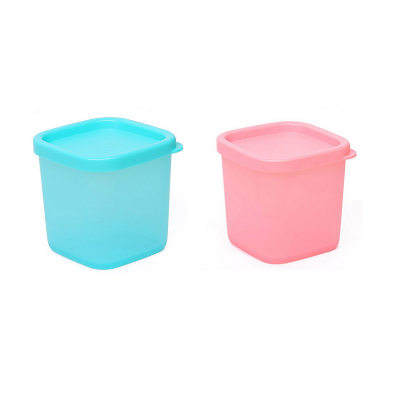 1 pc matkorn plastförvaringslåda med lock kök kylskåp frukt färsk förvaring behållare kylskåp mellanmål stapelbar låda: Blå och rosa