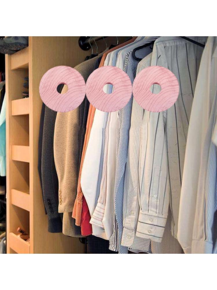 12Pcs Cederhout Blok Ronde Ring Garderobe Natuurlijke Muggenspray Motbestendig N1HA
