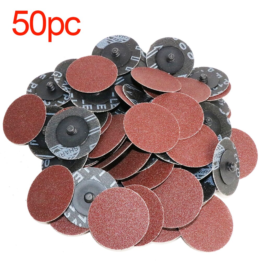 50Pcs 2 inch 1" 3" Sanding Disc Roll Lock R-Type Sandpaper Abrasive Disc 75mm 50mm 24/36/40/80/120/240/320 Grit: 50mm / 120