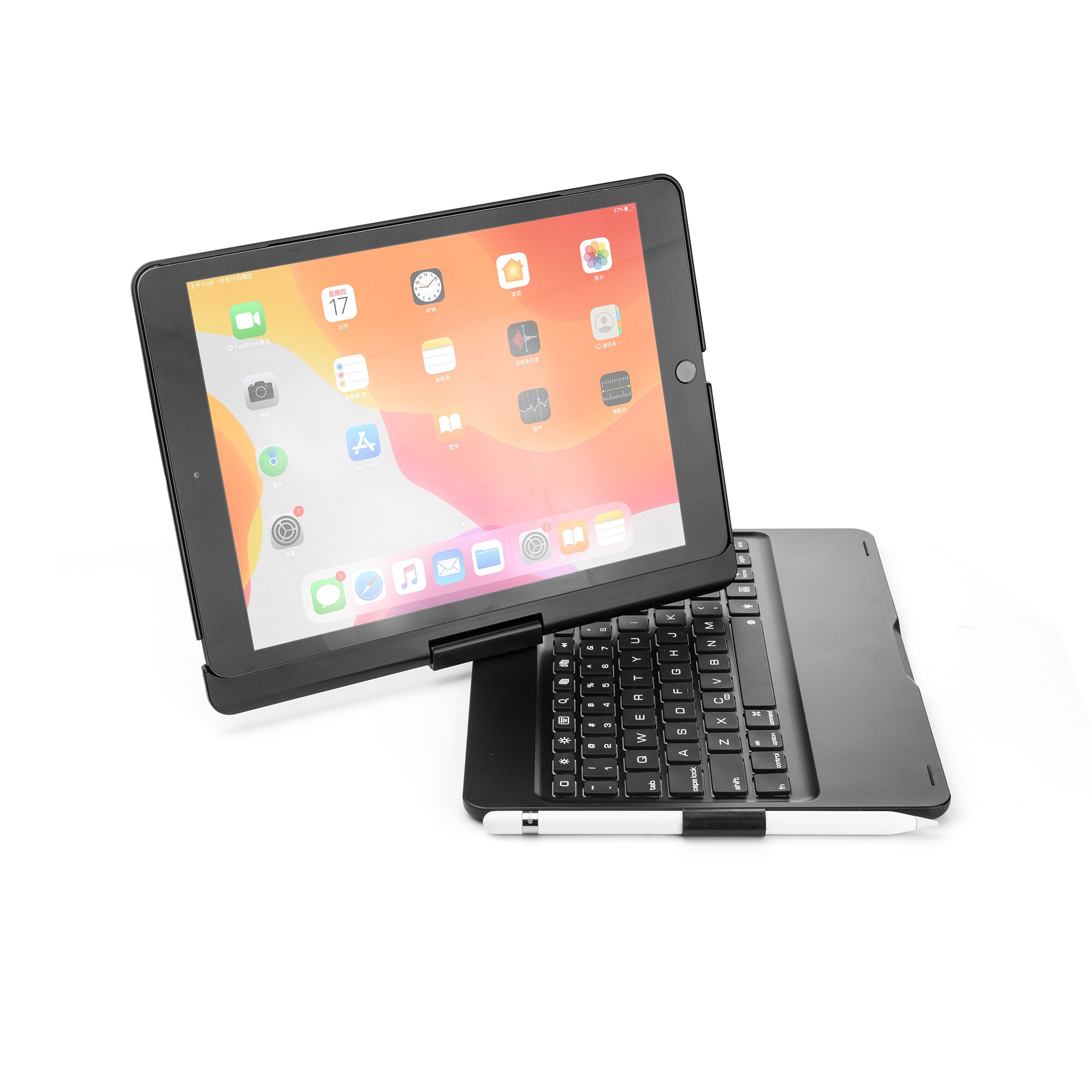 Wireless Bluetooth Keyboard Cover for ipad air12 pro9.7‘’ ipad9.7‘’ Ultra thin light-emitting 360rotate Ultra thin keyboard