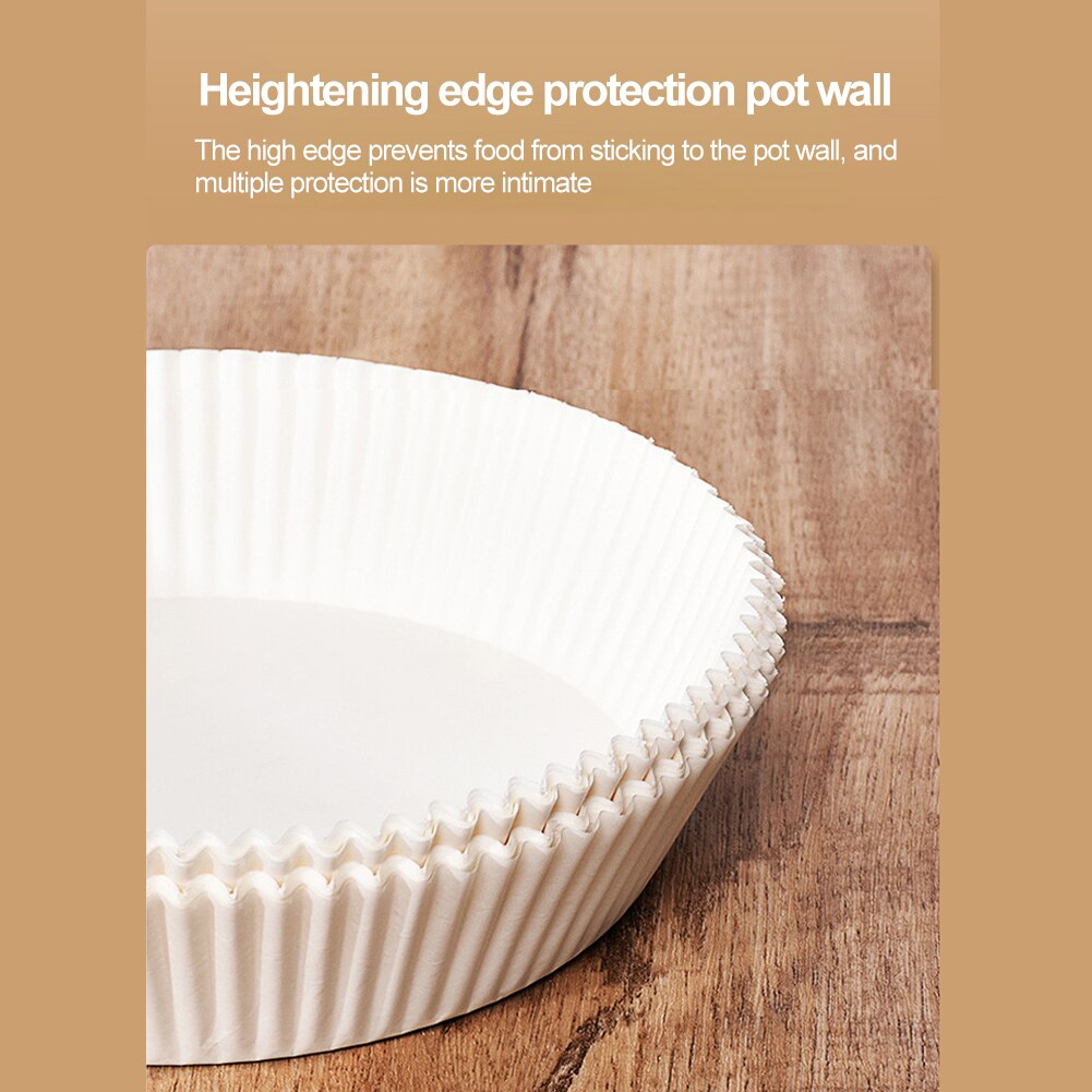 100pcs Fryer Paper Tray Air Fryer Special Paper Food Grade Pad Oil Paper Round Fryer Paper Tray Microwave Oven Steamer