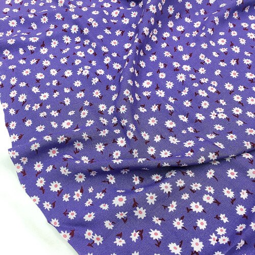Tela de rayón con estampado de margaritas para primavera y verano, vestido de tela Floral pequeño, 45 hilos: 6