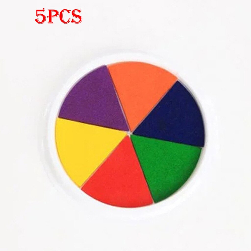 5Pc Kinderen Diy Vinger Palmen Schilderen Graffiti Afdrukken Modder Verf Plaat # C7: Multicolor 