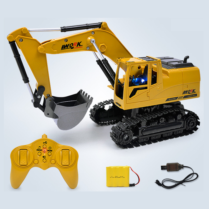 Buscador de Excavadora hidráulica Rc, de 2,4 Ghz, 8 canales 1:24, de fundición a presión, para ingeniería de coche, aleación de plástico, excavadora RTR para niños