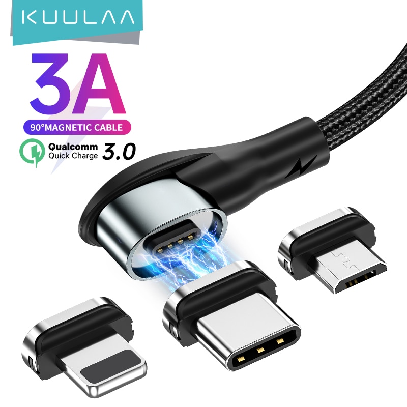 Kuulaa magnetische oplaadkabel usb type c micro-oplaadkabel voor iphone 12 11 samsung huawei xiaomi snellaadkabel usb-kabel
