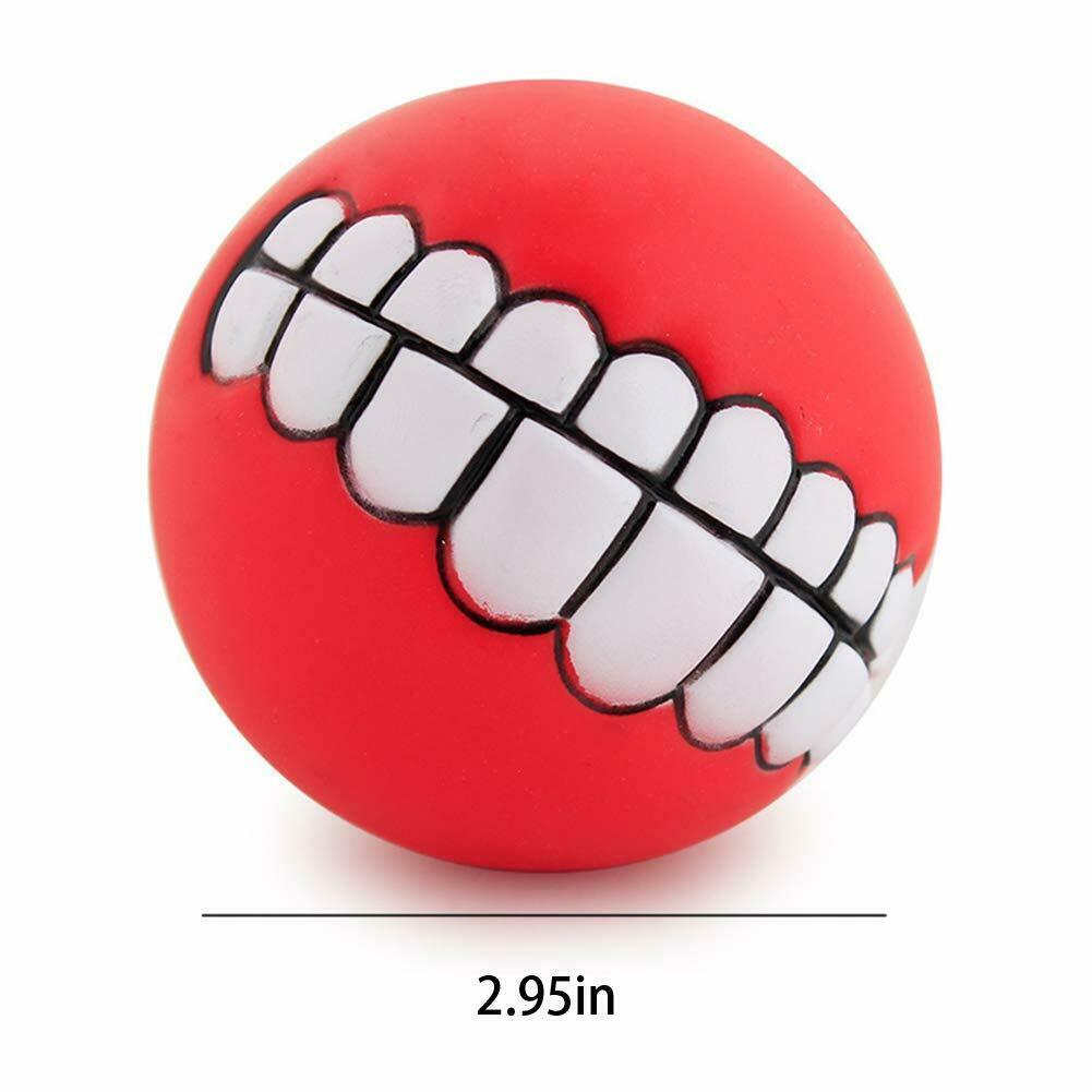 2PCS Funny Pet Dog Ball Teeth Chew Toys Dogs Puppy Toys Squeaking Pet Supplies Cat Play Popular Toys for Small Large Dogs Cats
