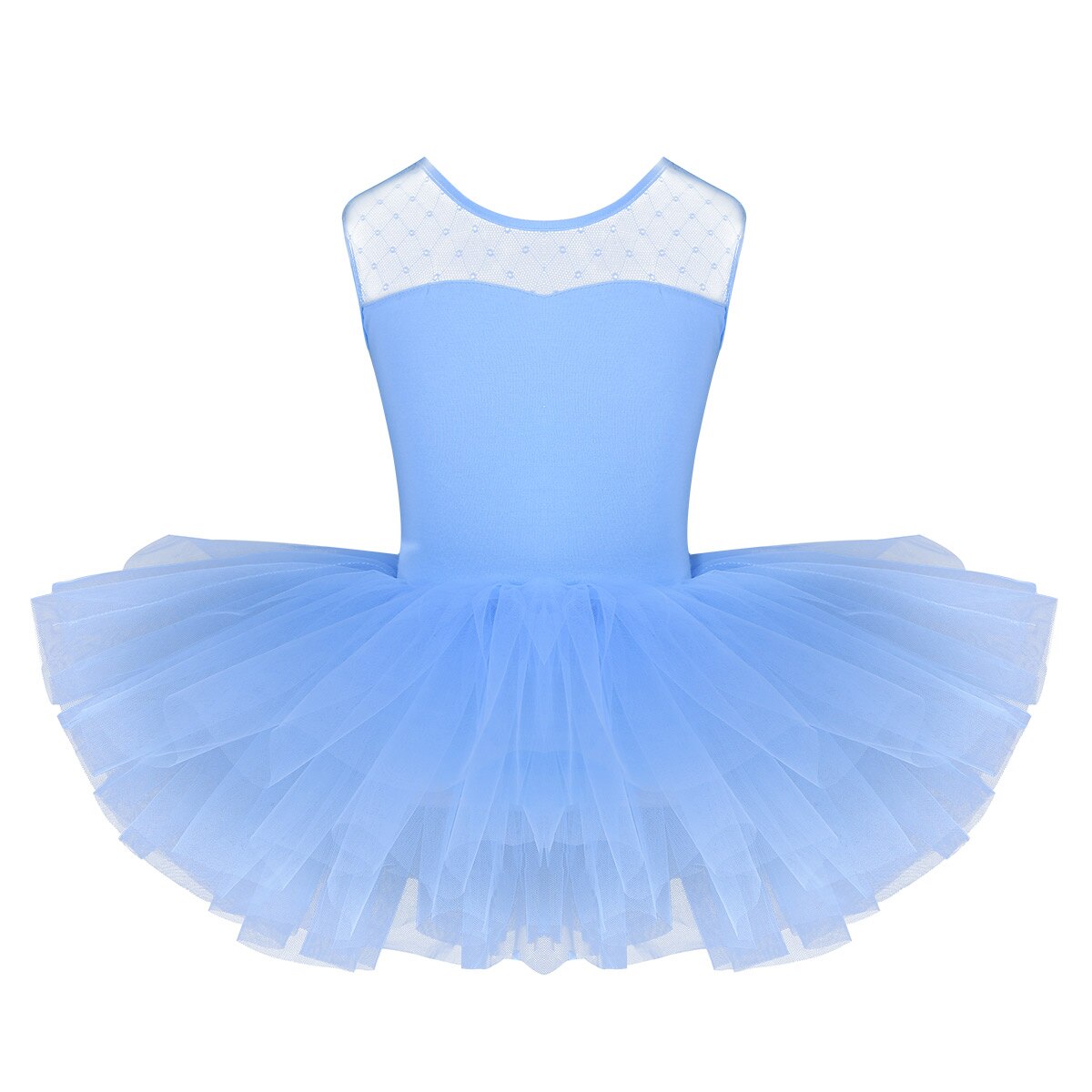 Cute Kids Girls Ballet Leotard Tutu Dress Sports Gymnastics Leotard Dress Ballerina Party Kid Dance Costume Performance Clothes: Light Blue / 12