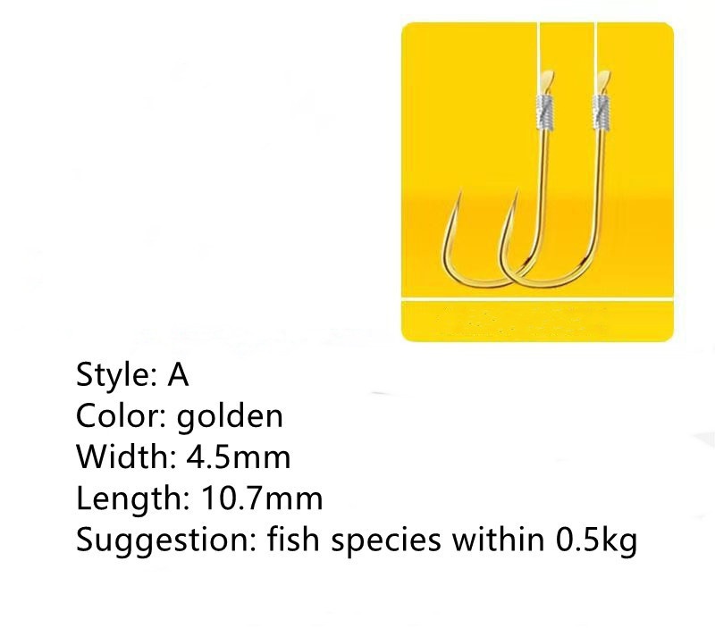 20 gancho/10 pares de embalaje fino aparejos de pesca línea de pesca doble gancho Manual doble gancho herramientas de pesca anzuelo cebo: Blanco
