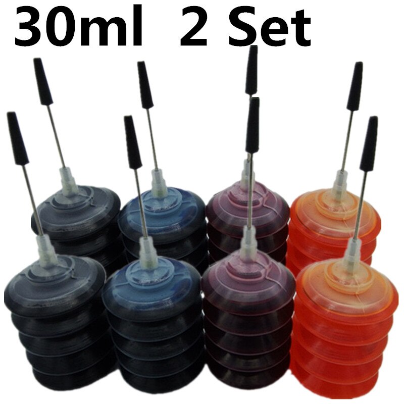Universele Zwarte Dye Inkt Voor Epson Printers Premium Zwarte Inkt Voor Epson Alle Printer Ciss Gebotteld Inkt Refill Kit: 30ML 2 Set