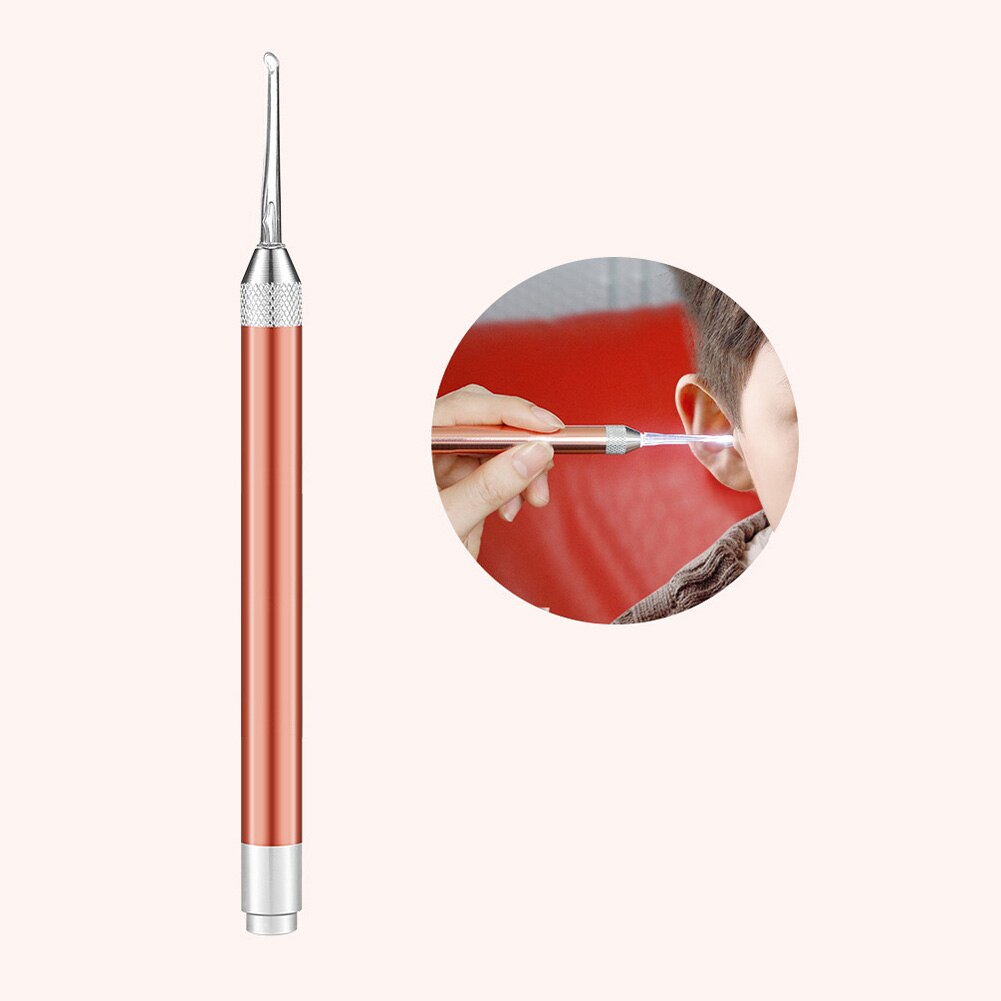3Pcs/Set Kids LED Ear Pick Set Stainless Steel LED Flashlight Kids Adult Earwax Remover Spoon Cleaner Safe