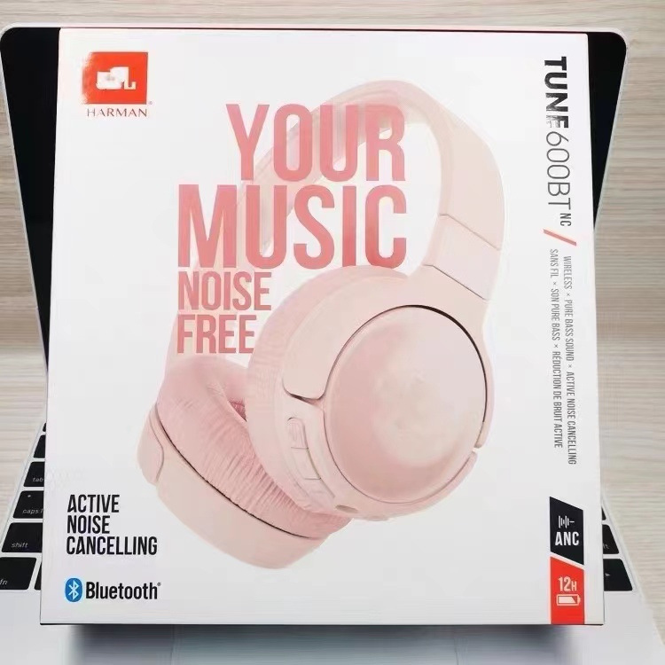 Geschikt voor JBL 600BT draadloze Bluetooth-headset ruisonderdrukkende microfoon gaming muziek Bluetooth-headset logo: Roze