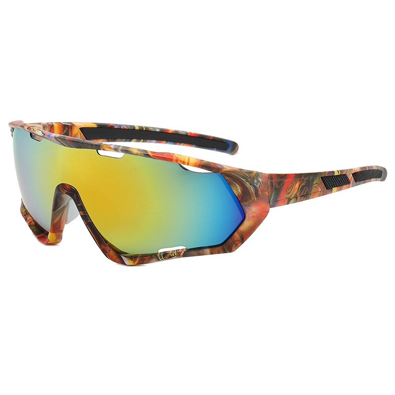 2022 Kleurrijke Fietsen Eyewear Fietsen Winddicht Bril Outdoor Sport Mtb Fiets Zonnebril Goggles Voor Mannen Vrouwen: Camouflage yellow
