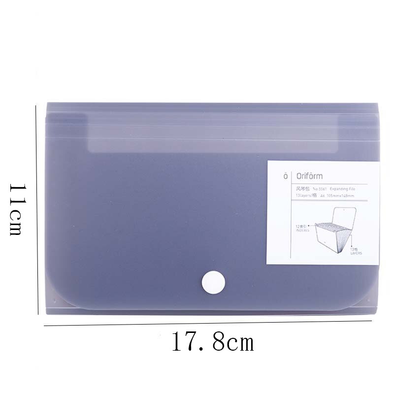 A6 File Folder Document Organizer Plastic Receipt File Expanding Wallet 13 Pockets Bill Paper Holder School Office Supplies: Gray