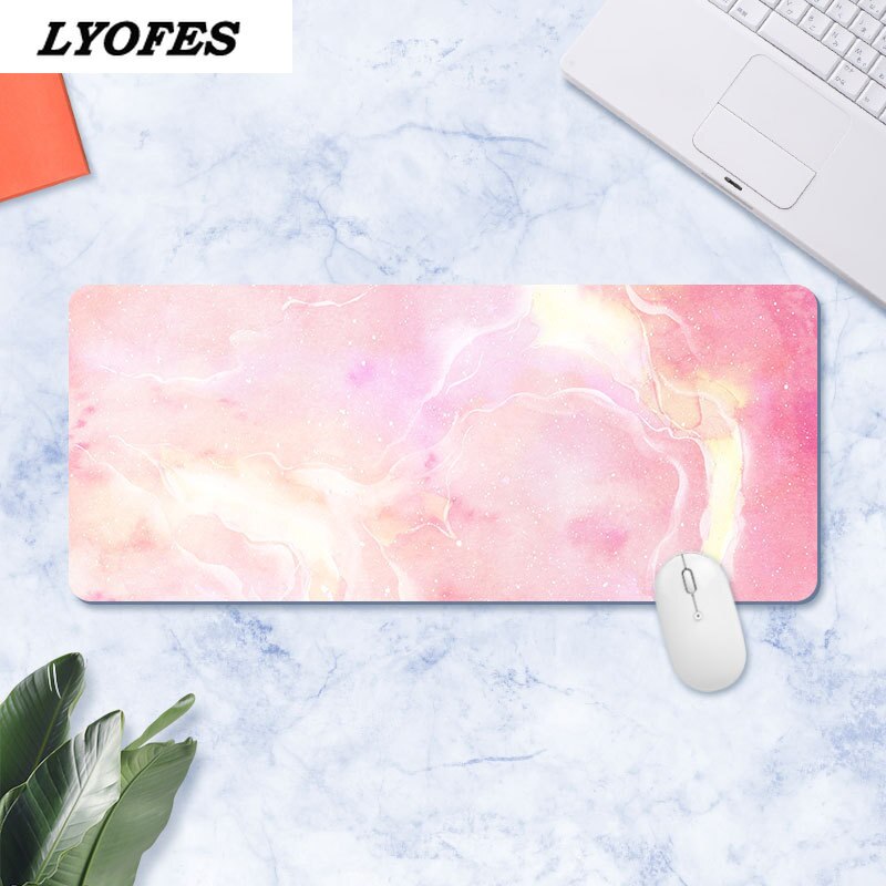 Kawaii Desk Mat Gamer Large Marble Desk Pad Mouse Pad Waterproof Computer Keyboard Table Decoration Cover Gaming Player Mice Mat: 300x800x2mm 5