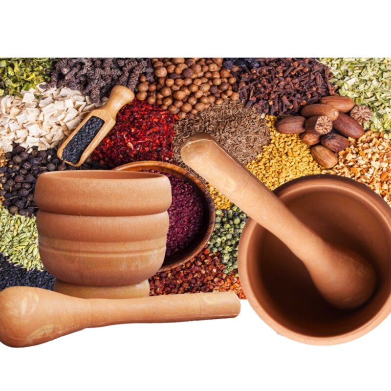 Ready Stock Kitchen Mortar / Pestle Batu Lesung / Mortar Pestle Kitchen Tools