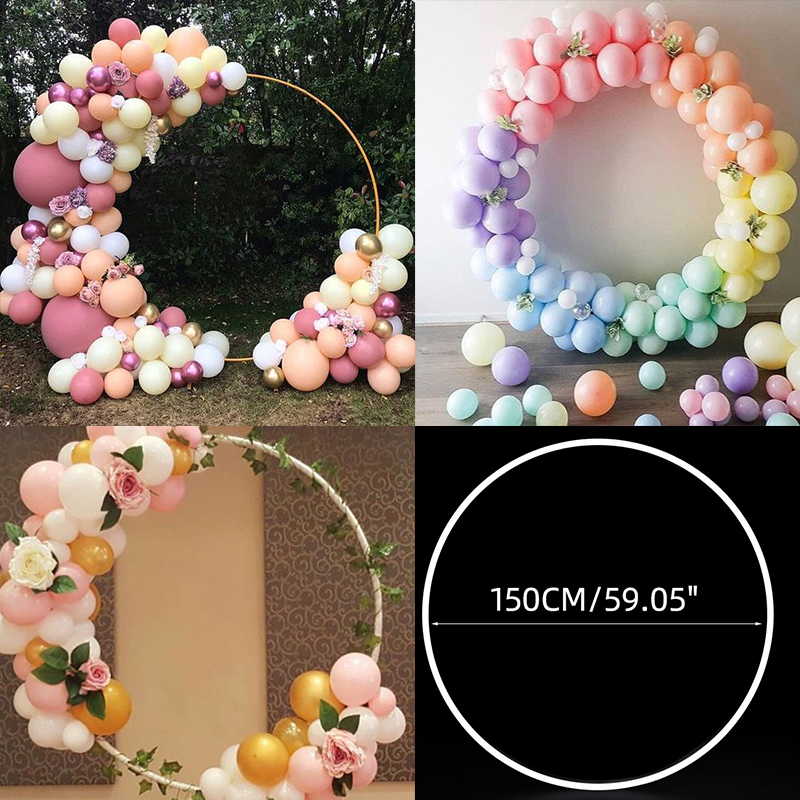 80/100/150cm plastballongbågar ringar gör-det-själv kransram hållare cirkel ballongpelare babyshower födelsedag bröllopsfestdekorationer