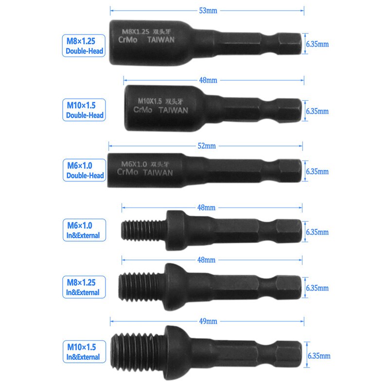 URANN 1pcs M6 M8 M10 6.35mm Hexagon Nut Driver Socket Bits Wrench Screwdriver Hex Socket Bit for Screw Driver Handle Tools