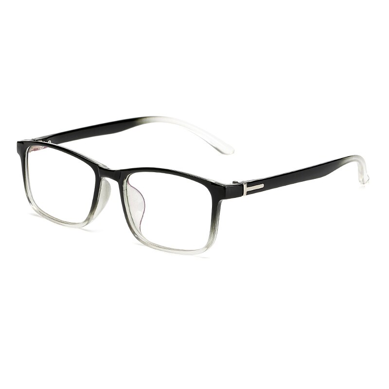 Dam retro blommig glasögonbåge kvinnlig fyrkantig glasögonbåge dam vintage klar lins glasögon svarta glasögonbågar: Svart transparent