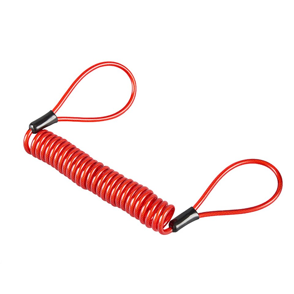 Candados de rueda de cuerda de resorte para motocicleta, bloqueo de disco de bicicleta, Cable antirrobo de seguridad, Cable de recordatorio, accesorios de moto: Red