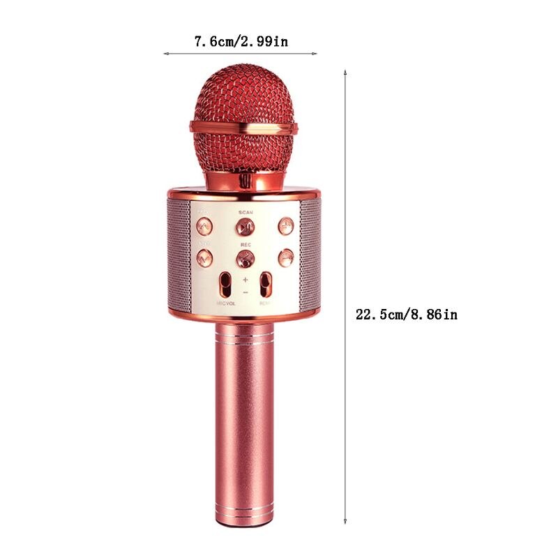 WS-858 Draadloze Bluetooth Karaoke Condensator Microfoon Luidspreker Speler Ktv Muziek 63HE
