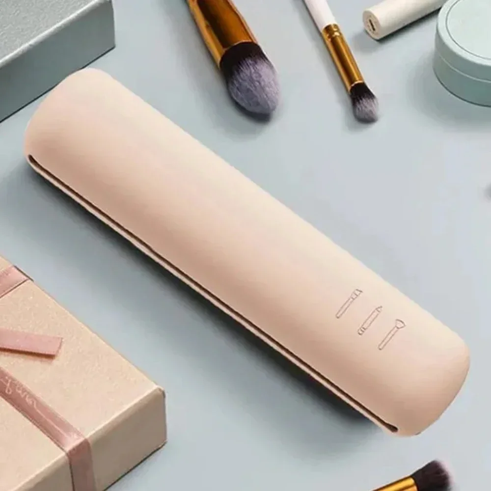 Bolsa de almacenamiento de brochas cosméticas de silicona, soporte para brochas de maquillaje de viaje, estuche de esponja de maquillaje, herramientas de maquillaje de belleza impermeables portátiles