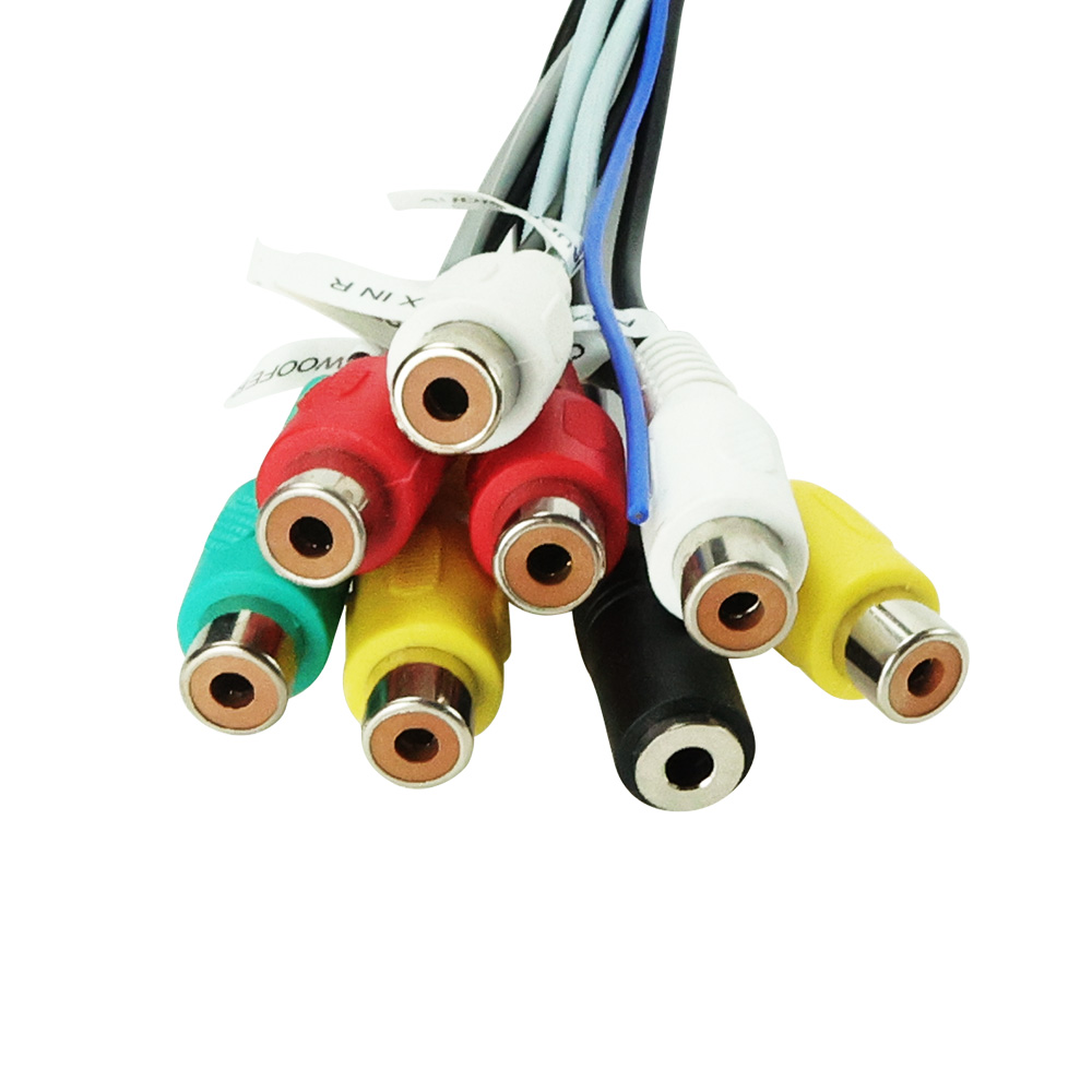 Radio Android estéreo para coche RCA Cable de 20 pines enchufe accesorios para coche salida RCA Universal adaptador auxiliar ventilador de subwoofer ranura para tarjeta SIM 4G