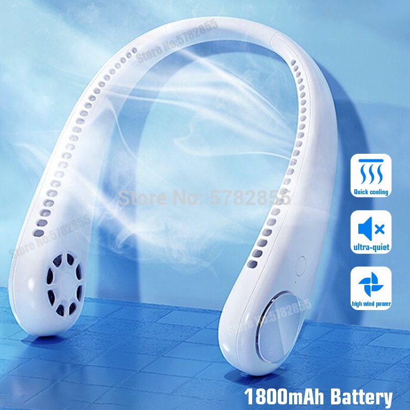 Mini USB Portable Electric fan Neck With Rechargeable Battery Wearable Fan handheld Mobile Air Cooler Conditioner for Room