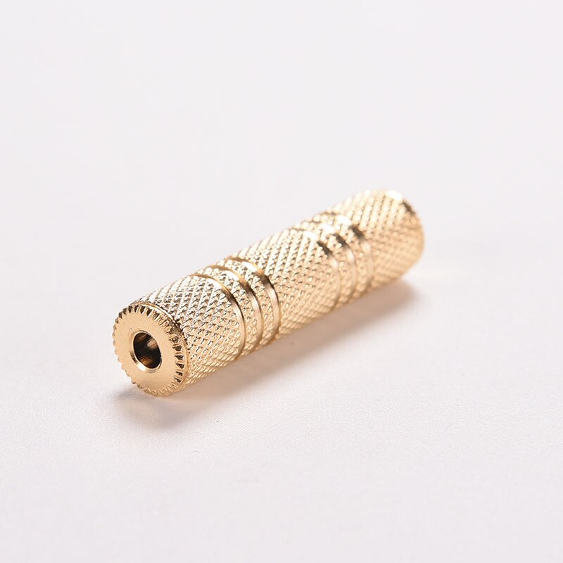 1Pcs Goud Zilver 3.5Mm Vrouw Tot Vrouw Audio Adapter Connector Koppeling Stereo F/F Extension: Gold