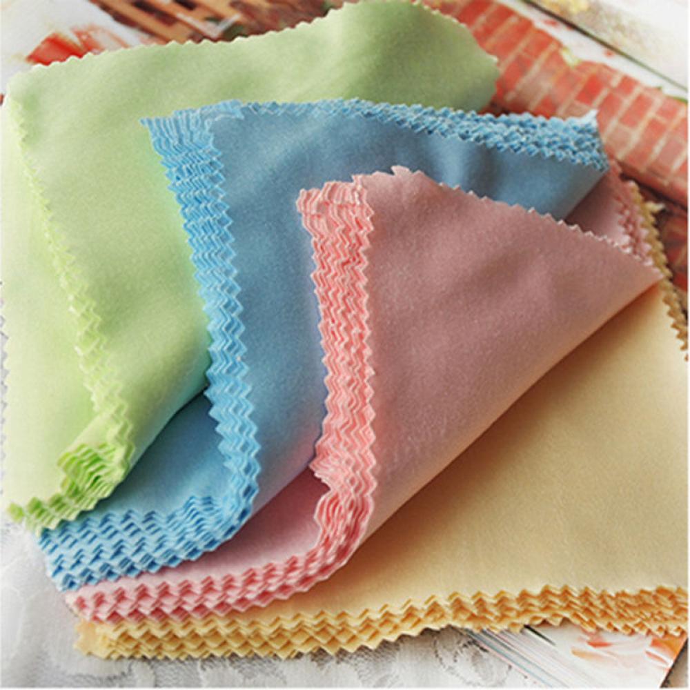 10Pcs Brilpoetsdoekje Brillen Zonnebril Microfiber Cleaner Doek Willekeurige Multi 13X13Cm Soft Reading Brillen Doek roze