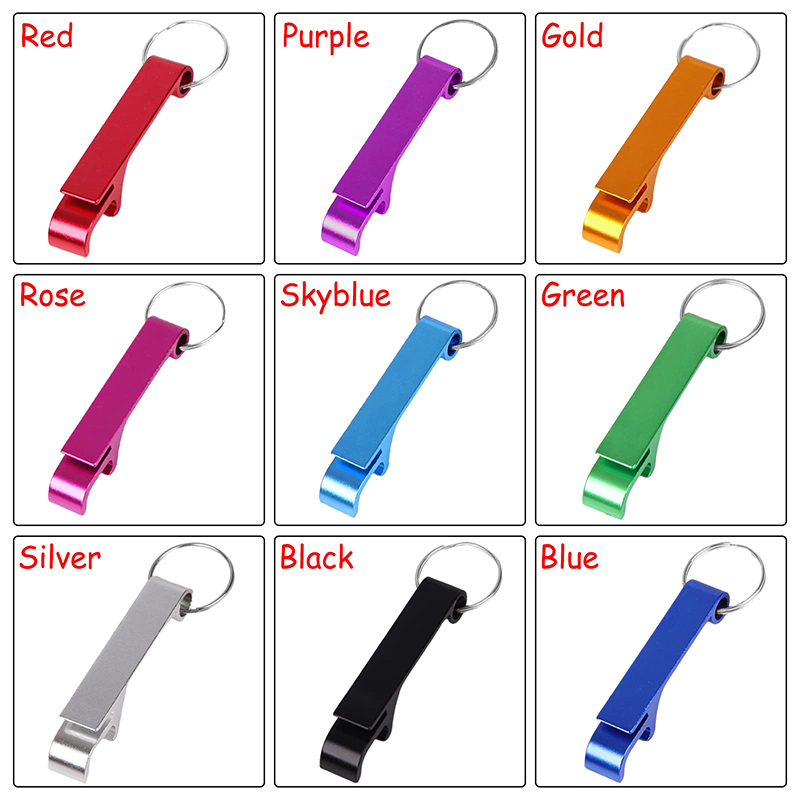 Portachiavi apribottiglie da birra da 10 pezzi. Bomboniere e regali di nozze. Portachiavi: nero