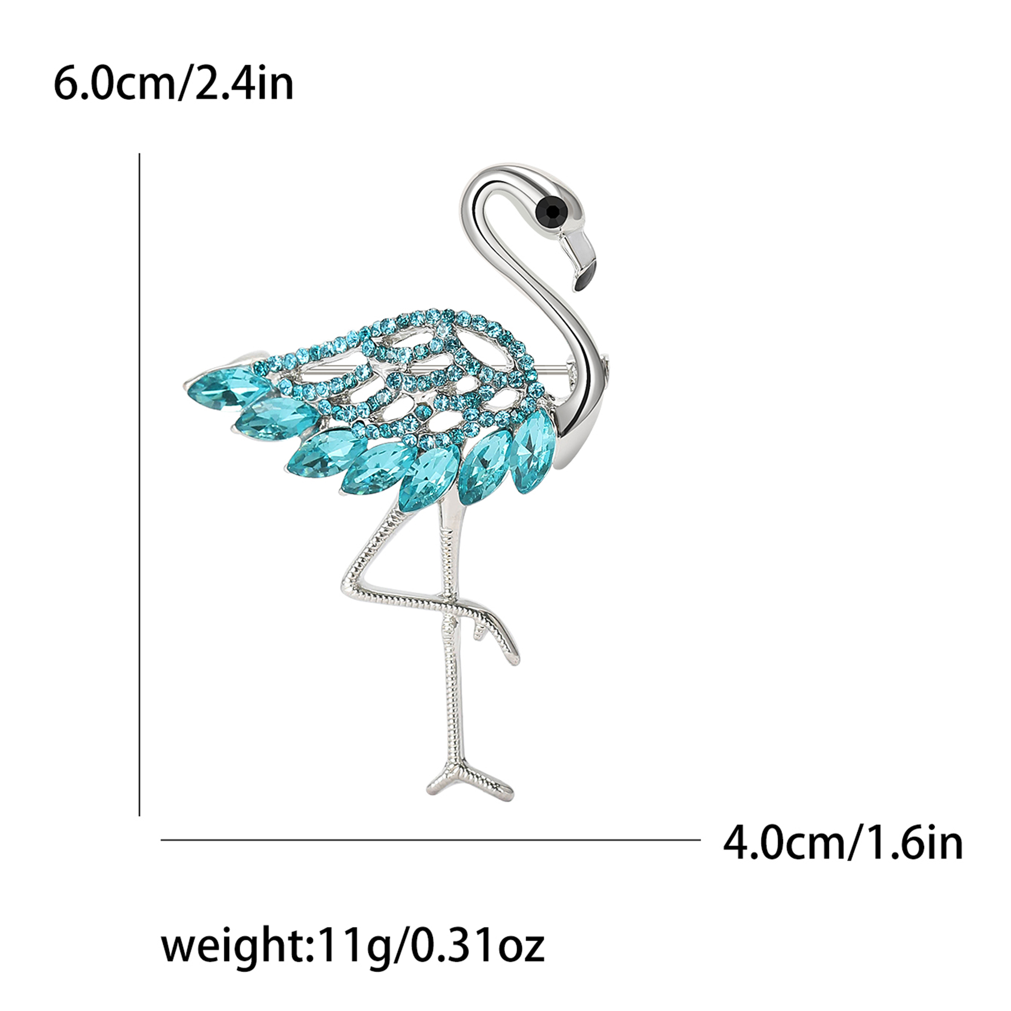 Spille con fenicotteri con strass per donna Spille smaltate per uccelli animali Banchetto Zaino per feste Regali Accessori per gioielli: colore Oro puro