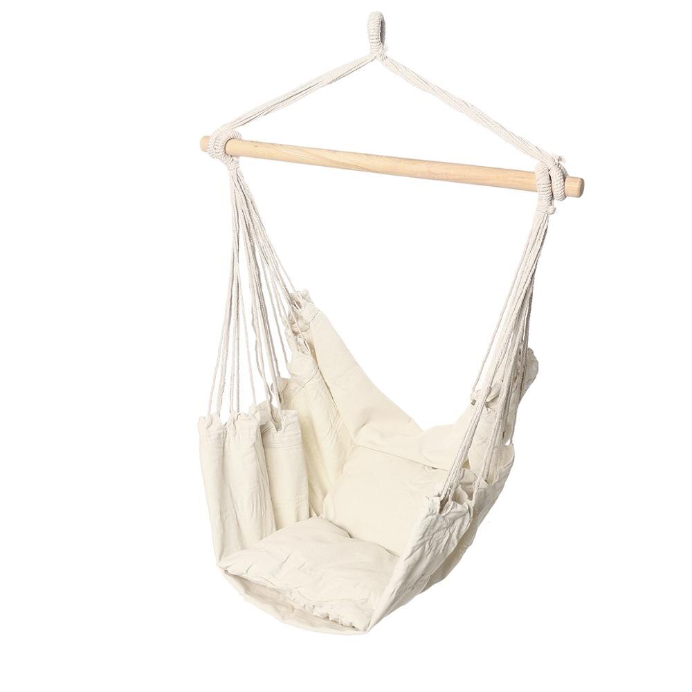 Hamaca de seguridad individual para niños y adultos, silla colgante de 160KG para exteriores, dormitorio interior, patio y almohada: with stick pillow